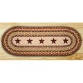 Earth Rugs Burgundy Stars Oval Runner 64357BS